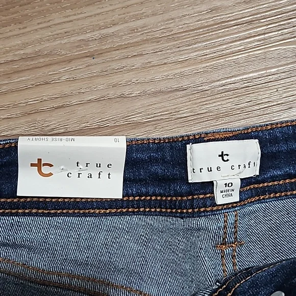 true craft Denim Mid-Rise Shorty Stretch Blue Jean Shorts 3" Inseam Women's 10 - Picture 5 of 16